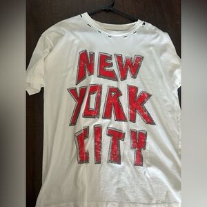 Vintage White Tee with Red Graphic